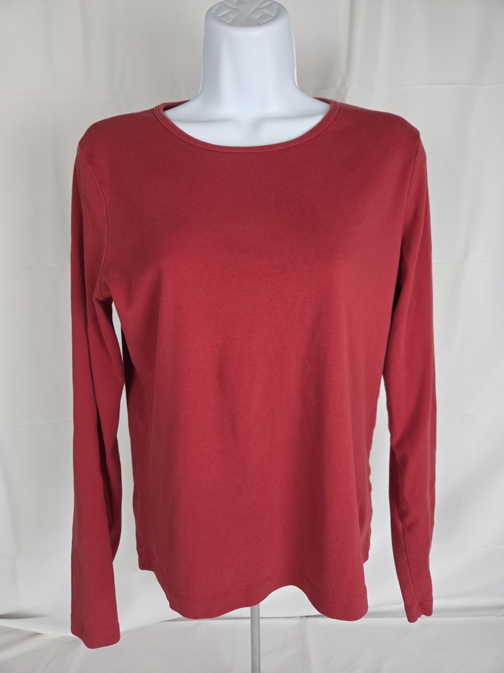 Jones New York Crimson Long-Sleeve Crewneck Top